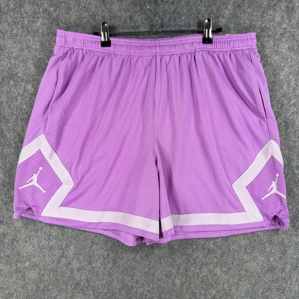 Jordan Heritage Diamond Shorts Womens XL Purple Mesh Basketball DO5032